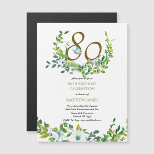 Magnifique Magnétique 80e anniversaire Invitations