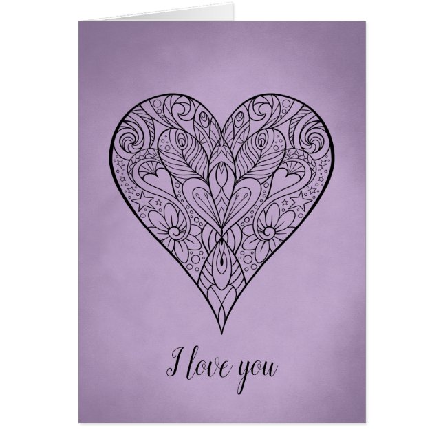 Magnifique Mandala Heart Je t'aime (Devant)