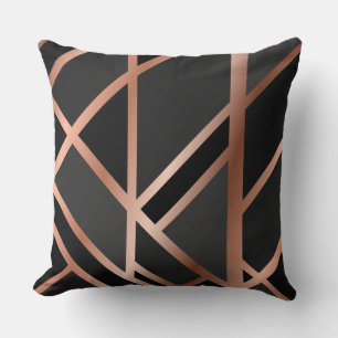 Magnifique Marbre Noir/Or Coussin réversible