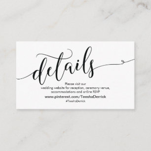 Magnifique Mariage Site Web Détails Carte de boîti