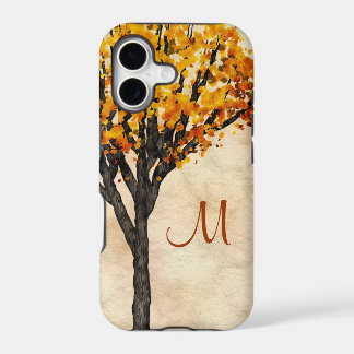 Magnifique monogramme initial d'arbre d'automne