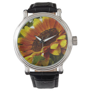 Magnifique Montre Tournesol Orange Et Jaune