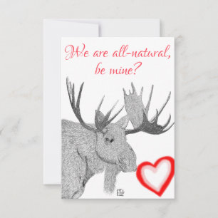Magnifique Moose Typographie Carte Saint Valentin
