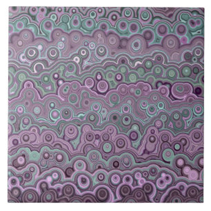 Magnifique motif vert violet Carreau de céramique