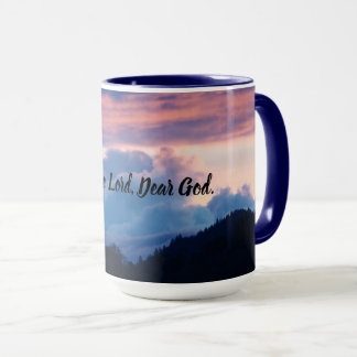 Magnifique mug à café Coucher de soleil Bleu rose 