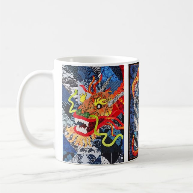 Magnifique mug à motif de dragon quilt (Gauche)
