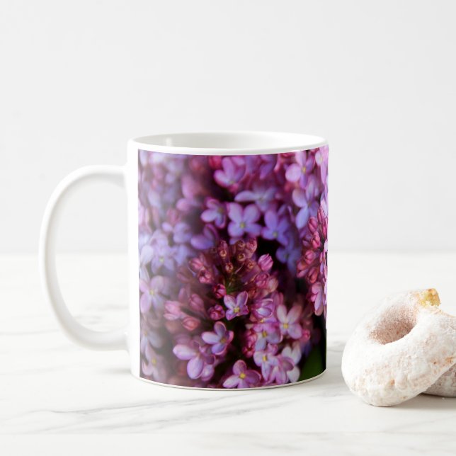 Magnifique mug floral 325 ml avec oeuvre d'art lil (Avec donut)