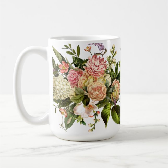 Magnifique Mug Floral, Hydrangea, Lilac, Rose (Gauche)