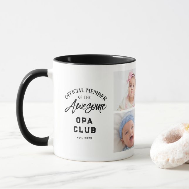 Magnifique mug OPA avec collage de photos (Avec donut)