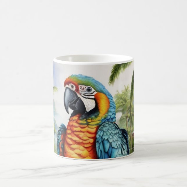 Magnifique mug perroquet Macaw à monogramme person (Centre)