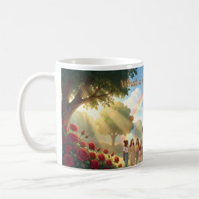 Magnifique mug scène de jardin arc-en-ciel (Gauche)