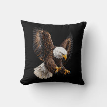 Magnifique Oreiller à jeté avec graphique d'aigle