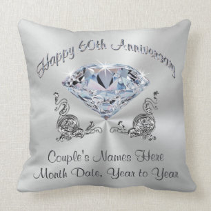 Magnifique oreiller de diamant de jubilé de mariag