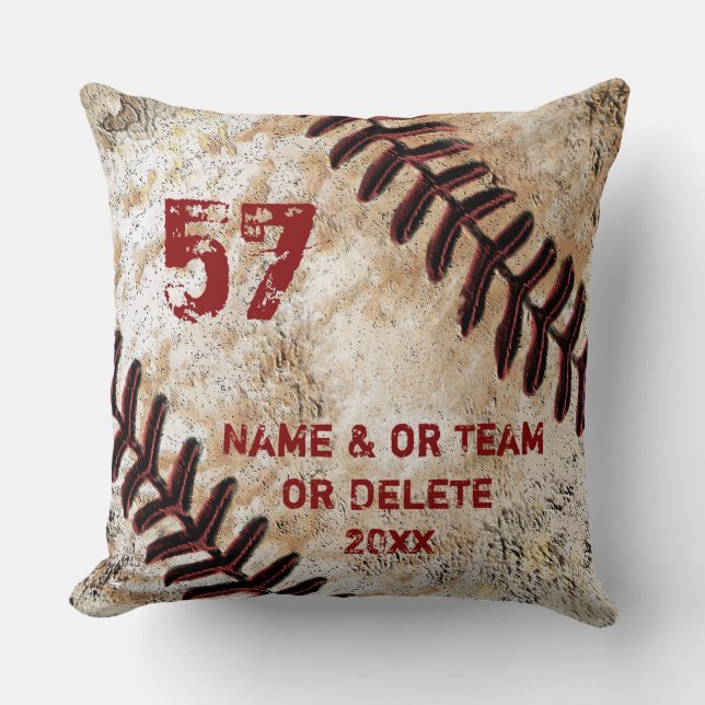Magnifique oreiller de lancer de baseball vintage  (Recto)