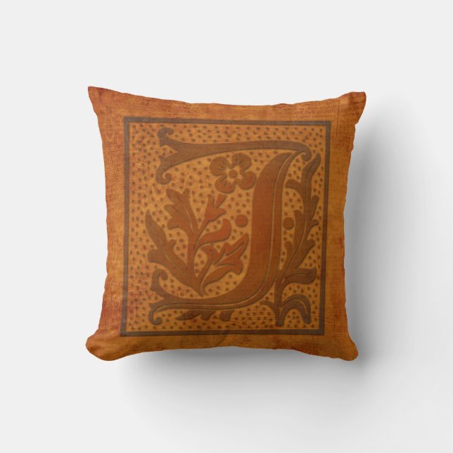 Magnifique oreiller monogramme J/Lettre ancienne ! (Recto)