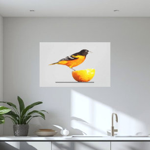 Magnifique Oriole/Orange Minimaliste Toile Art
