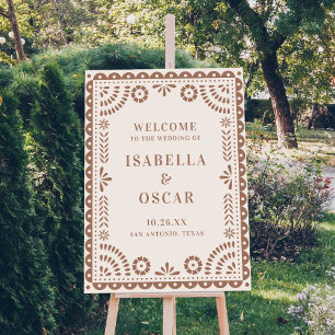 Magnifique Papel Picado Mariage Affiche de bienven