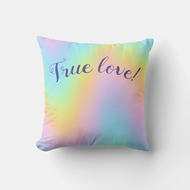 Magnifique Pastel Arc-en-ciel Mariage Coussin de c (Recto)