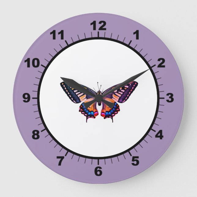 Magnifique photo moderne Papillon Grande horloge (Recto)