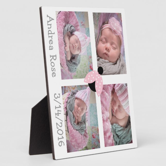 Magnifique Pink ladybug Photo Collage Plaque (Côté)