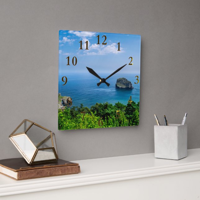 Magnifique Plage Tropicale Paysage Horloge murale (Bureau)