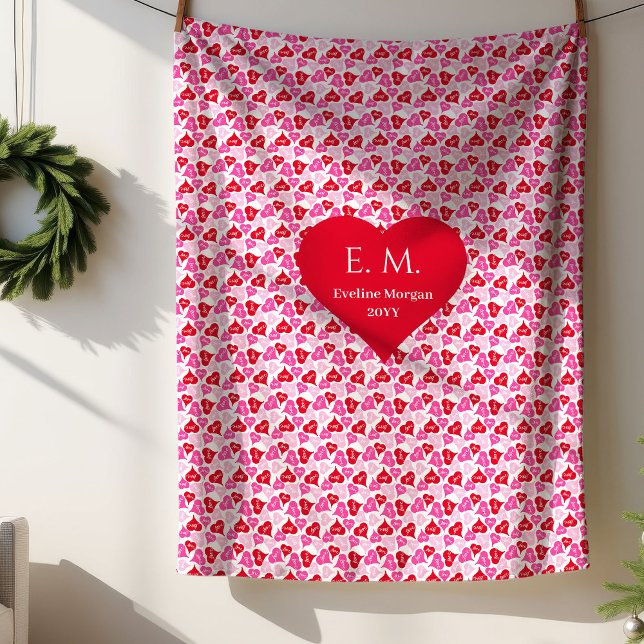 Magnifique Plaid Cadeau d'Amour Meilleur Cœur Roug (Lovely Red Hearts Best Love Gift Throw Blanket)