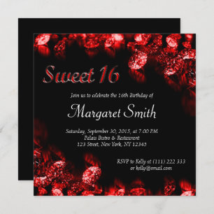 Magnifique Red Diamond Sweet 16 Invitations