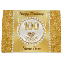 Magnifique Sac Cadeau Personnalisé, 100e Anniversa