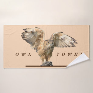 Magnifique serviette de bain Geometry Owl