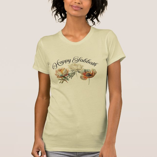 Magnifique T-Shirt de Sabbath avec des fleurs  (Devant)