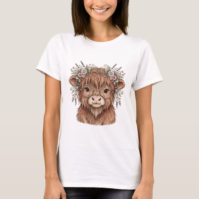 Magnifique t-shirt de vache des Highlands (Devant)