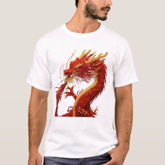 Magnifique T-Shirt Graphique au Dragon Oriental Ro