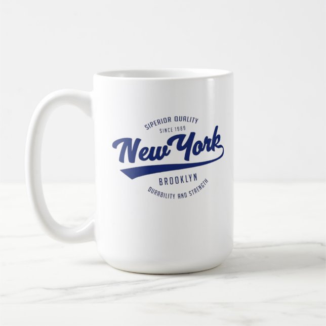 magnifique tasse à café avec badge NEW YORK (Gauche)