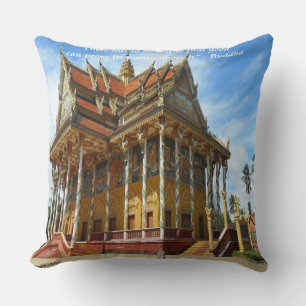 Magnifique temple bouddhiste et coussin décoratif 