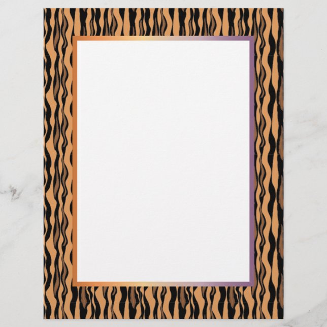 Magnifique Tigre Imprimer Bordure Papier (Devant)
