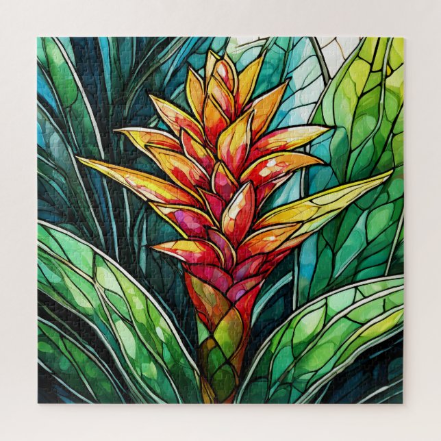 Magnifique Tropical vitrail art puzzle (Vertical)