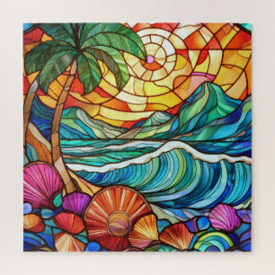 Magnifique Tropical vitrail art puzzle