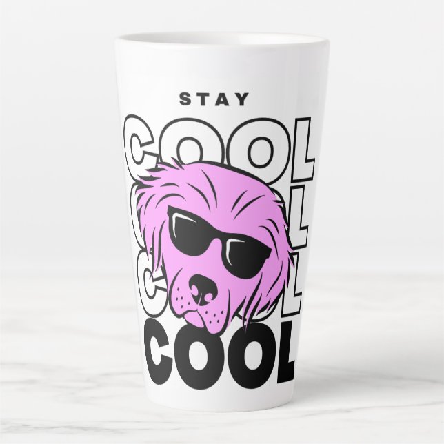 Magnifique unique rose chien style Latte Mug (Devant)