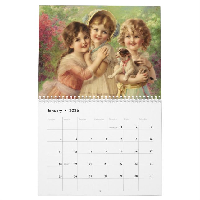 Magnifique Victorian Dames Peintures Calendrier (Jan 2026)