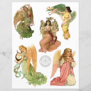 Magnifique Vintage Angels Fussy Cut papier à morce