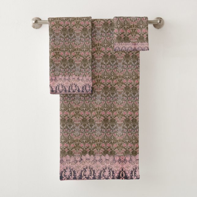 Magnifique William Morris Floral Doublé de Dentell (En situation)