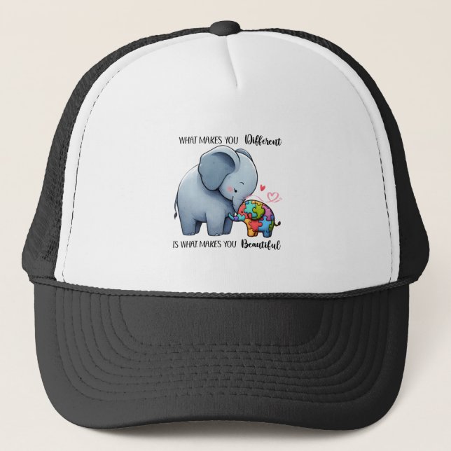 "Magnifiquement différent - Casquette éléphant pou (Devant)