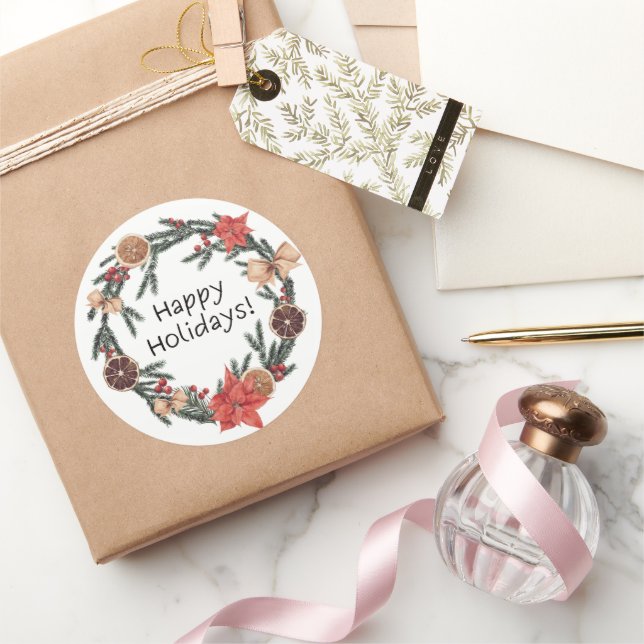 Magnifiques autocollants de Noël couronne (Cadeaux)