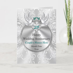 Cartes De Vœux 25 Ans De Mariage Zazzle Fr