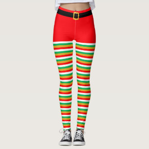 Magnifiques collants rayés de lutin de Noël