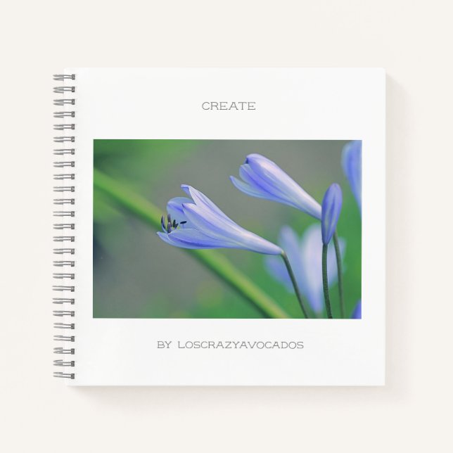 Magnifiques fleurs bleues Créer un cahier (Devant)