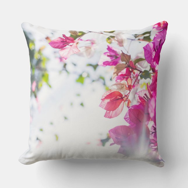 Magnifiques fleurs de bougainvillée coussin décora (Recto)