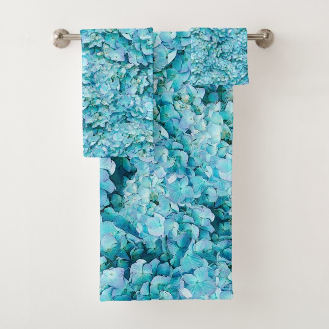 Magnifiques fleurs d'hortensia turquoise (En situation)