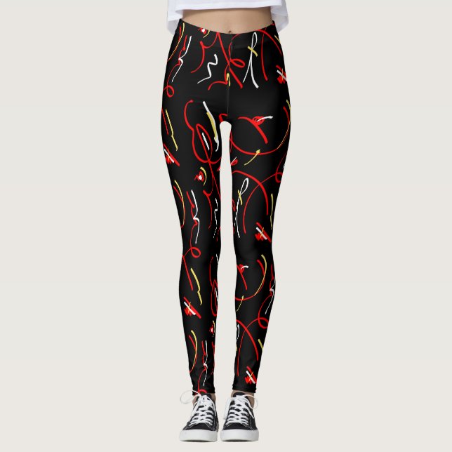 Magnifiques Leggings à Imprimé Abstrait de Flammes (Devant)