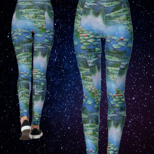 Magnifiques leggings aquarelle aux nénuphars de Mo